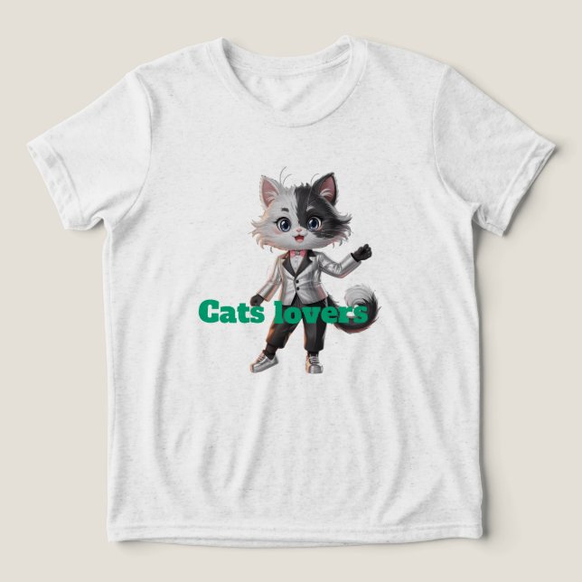 I love cat Tri-Blend shirt (Design Front)