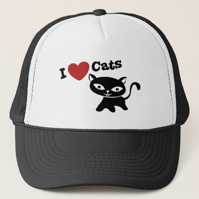 I Love Cat Trucker Hat (Front)