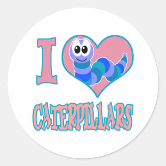 I Love caterpillars Classic Round Sticker