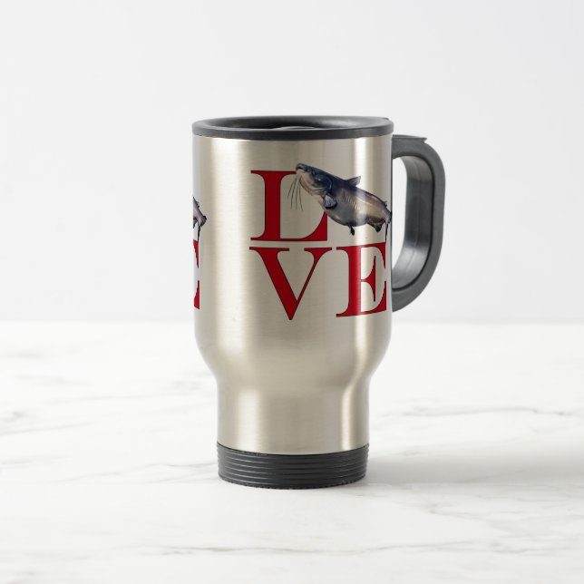 I Love Catfish Travel Mug (Front Right)