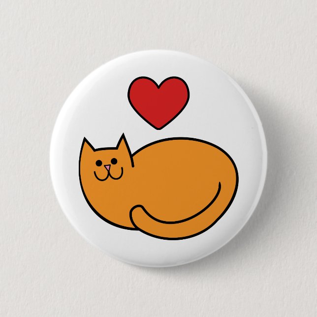 I love cats 6 cm round badge (Front)