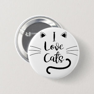 I Love Cats 6 Cm Round Badge