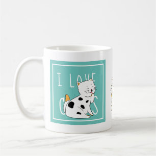 I Love Cats - Adorable Cartoon Illustration Coffee Mug