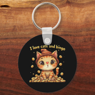 I Love Cats and Bingo Perfect Combo Bingo Love Key Ring