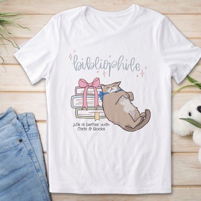 I Love Cats and Books, Funny Bibliophile Tri-Blend Shirt (Zazzle I Love Cats and Books, Funny Bibliophile Tri-Blend Shirt)