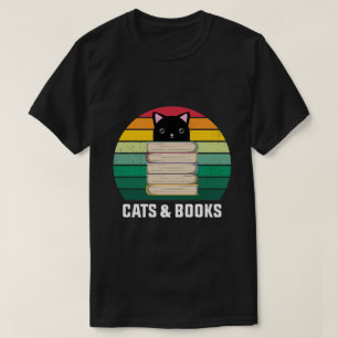 i love cats and books funny cats and books lovers T-Shirt