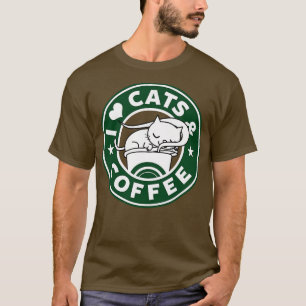 I Love Cats and Coffee Gift For Cats and Coffee Lo T-Shirt