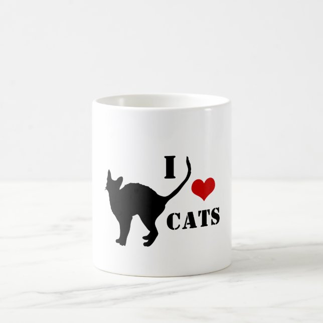 I love Cats & Black Cat Coffee /Tea mug (Center)