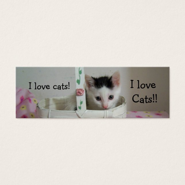 I love Cats Bookmark! (Front)