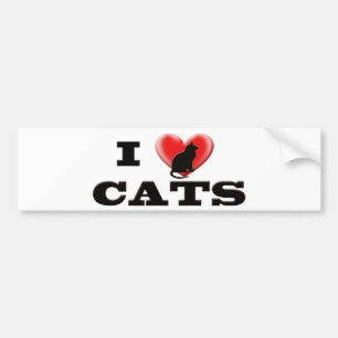 I Love Cats Bumper Sticker
