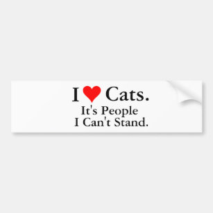 I Love Cats Bumper Sticker