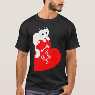 I Love Cats cat  kittens animal friends heart T-Shirt