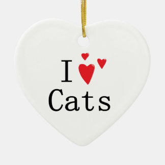 I Love Cats Ceramic Tree Decoration