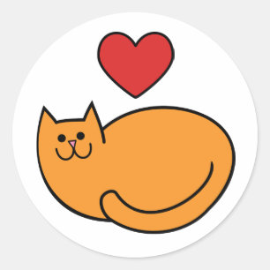 I love cats classic round sticker