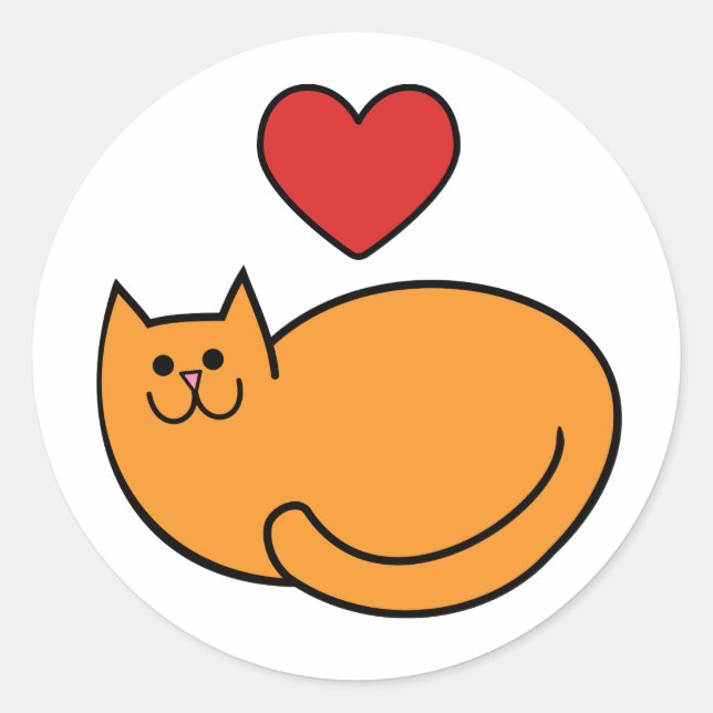 I love cats classic round sticker (Front)