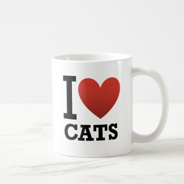 I Love Cats Coffee Mug (Right)