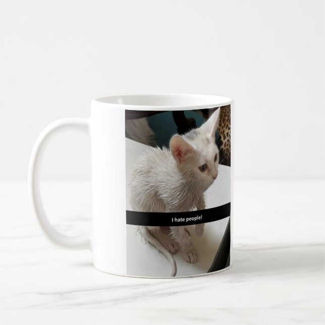 I Love Cats Coffee Mug. I Hate People Cat Mug. Coffee Mug (Left)