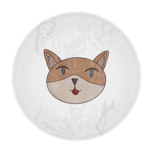 I love cats duvet cover cutting board (Front)