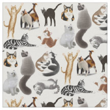 I Love Cats Feline Fabric