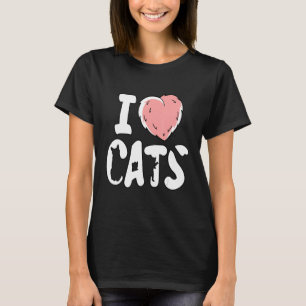 I Love Cats Fluffy Furry Heart Pet Feline Cat T-Shirt