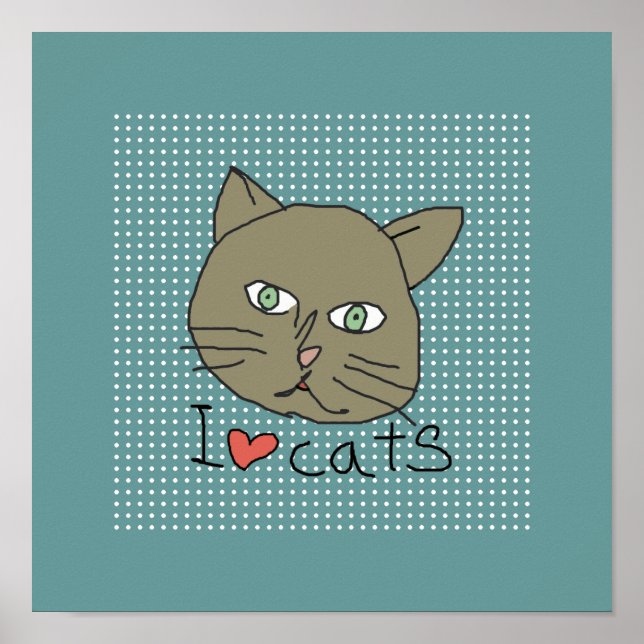 "I love cats" for walls Poster (Front)