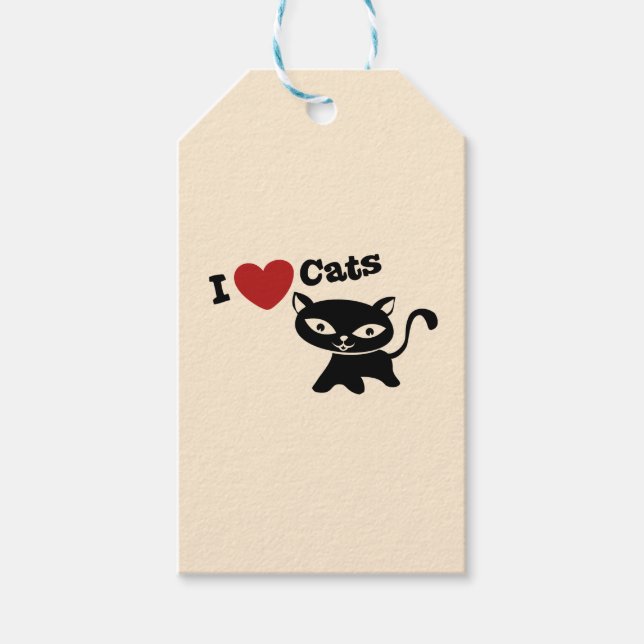 I love cats gift tags (Front)