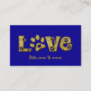 I love cats - gold business card