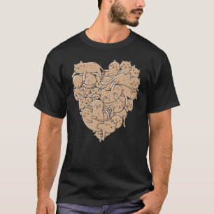 I Love Cats Heart Kitty Kitten Cat Valentine's Da T-Shirt