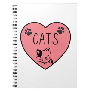 I Love cats Heart Notebook