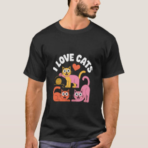 I Love Cats Heart Yarn Cute Whiskers T-Shirt