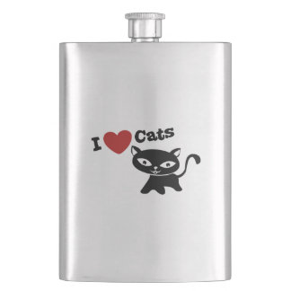 I love cats hip flask