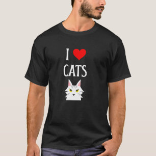 I Love Cats I Heart Cats Cat lover Big Cat Feline T-Shirt