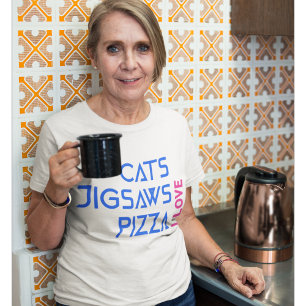 I love cats jigsaws pizza T-Shirt