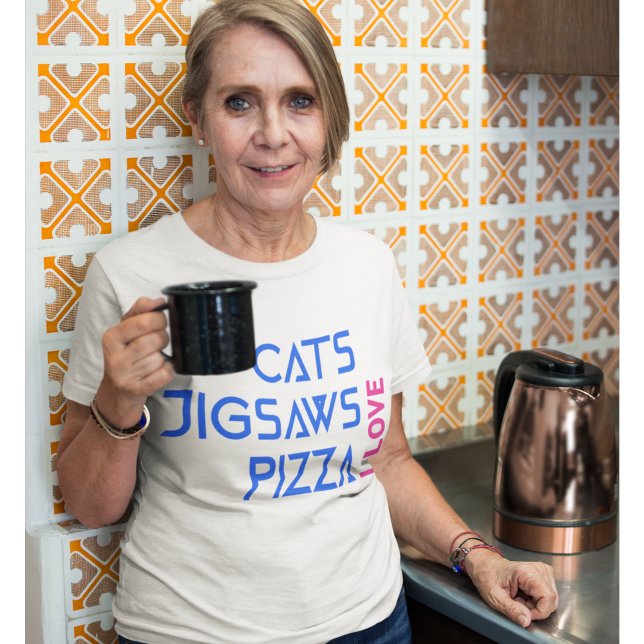 I love cats jigsaws pizza T-Shirt (Creator Uploaded)