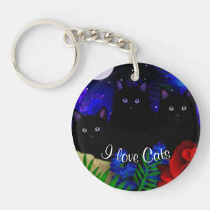 "I Love Cats" Key Ring
