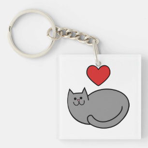 I love cats key ring