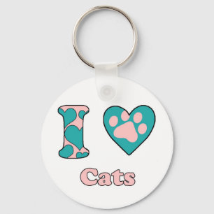 I love cats key ring