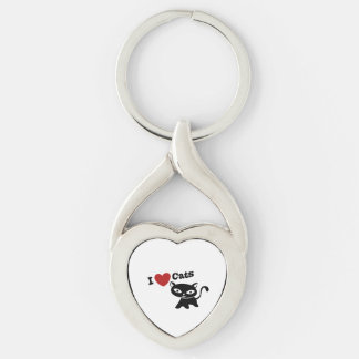 I love cats key ring