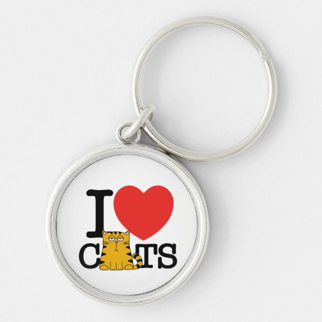 I Love Cats Key Ring (Front)