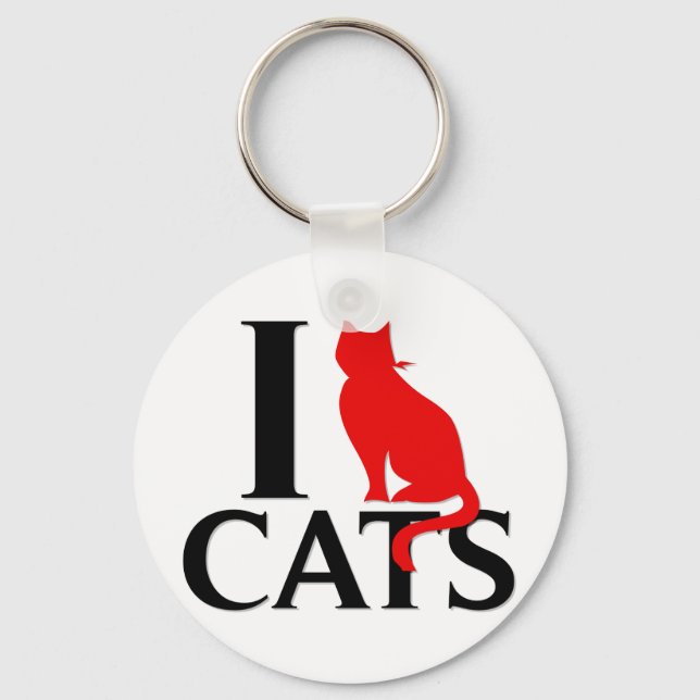 I Love Cats Key Ring (Front)
