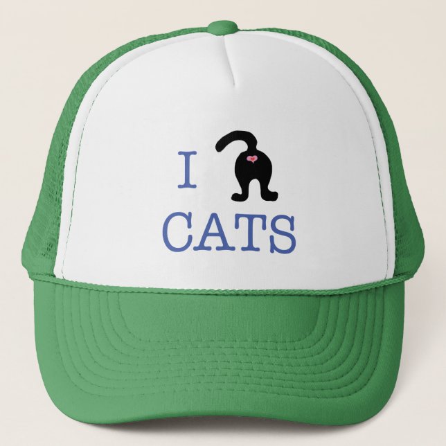I Love Cats Kitty Butt Hat Humour (Front)