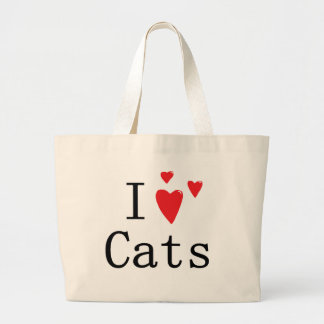 I Love Cats Large Tote Bag
