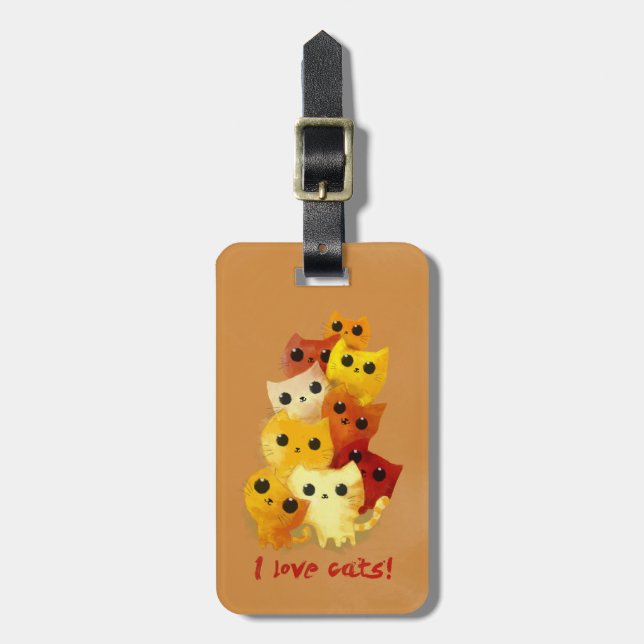 I love Cats Luggage Tag (Front Vertical)