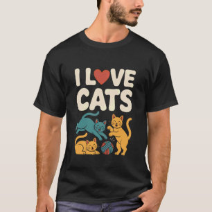 I Love Cats Playful Kittens Yarn Ball T-Shirt