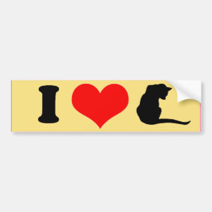 I LOVE CATS -.png Bumper Sticker