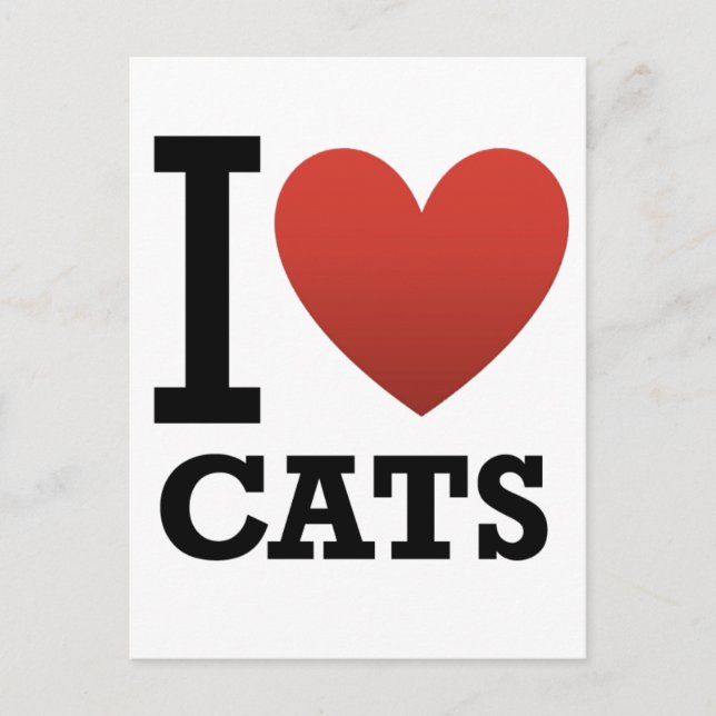 I Love Cats Postcard (Front)