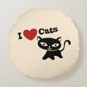 I love cats round cushion