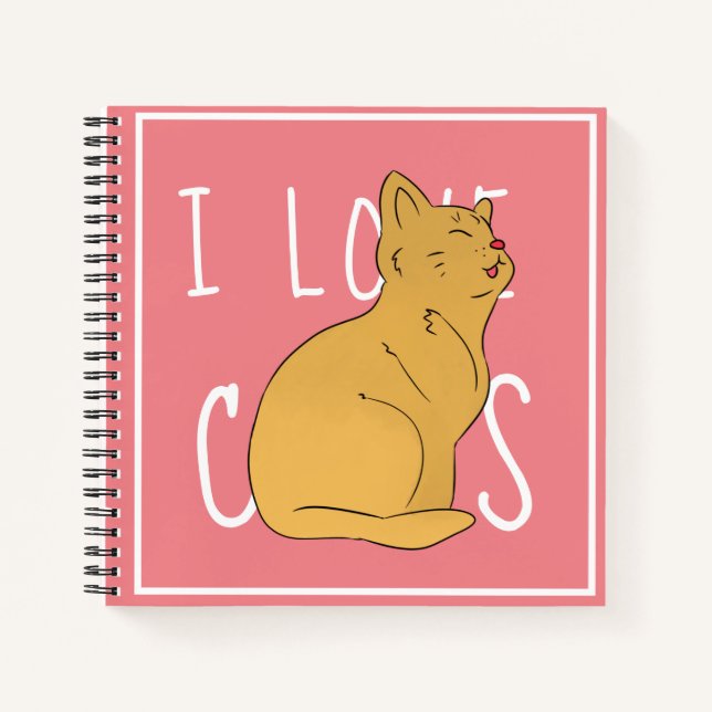 I Love Cats Simple Drawing Notebook (Front)