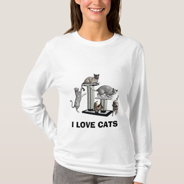 I LOVE CATS t-shirt (Front)