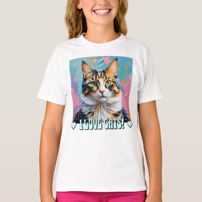 I Love Cats! T-Shirt (Front)
